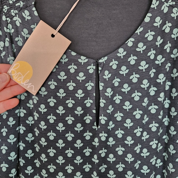 NWT Boden Teal Printed Long-Sleeve Maxi Dress Size 18L - Picture 6 of 7